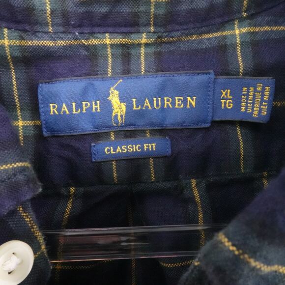 Ralph Lauren Shirt Mens XL Plaid Classic Fit Button Down Long Sleeve Pocket - Picture 3 of 12